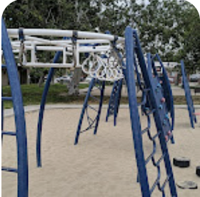 children's climbing area including a jungle gym at rosecrans park in gardena